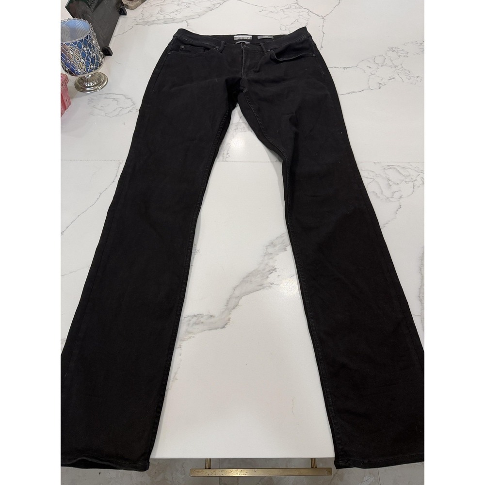 Departwest Jeans Mens 32x36 Black Straight Leg Dark Wash 5 Pocket Denim
